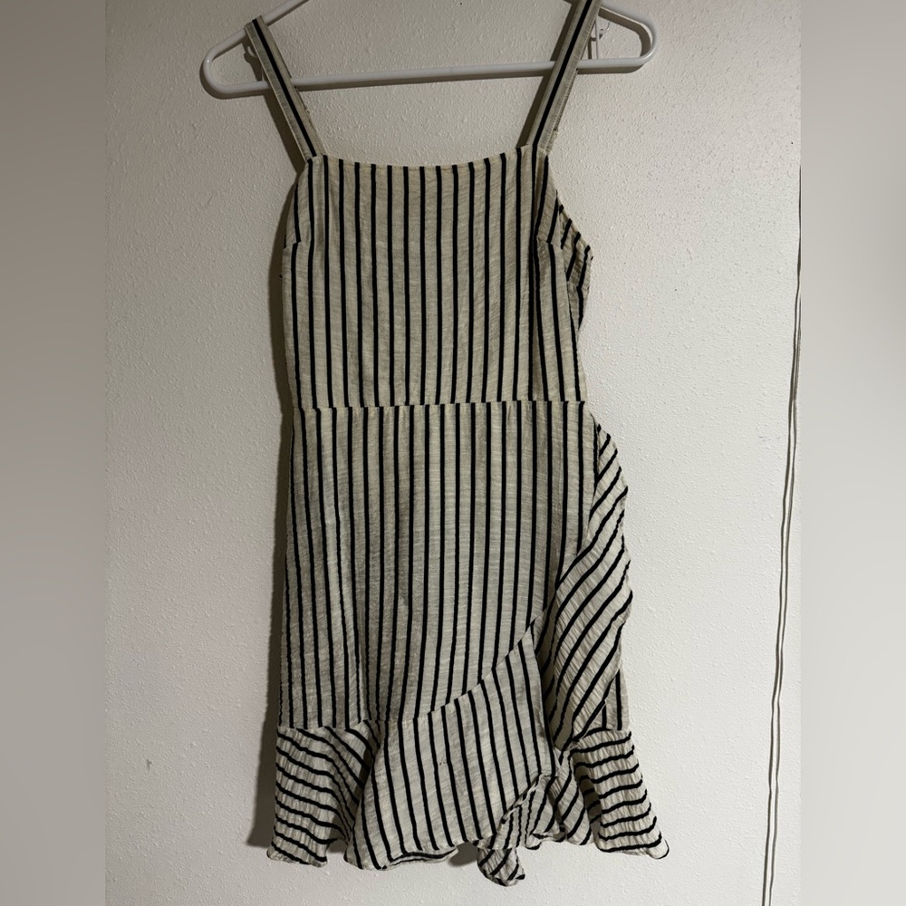 Express Black and White Striped Dress